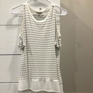 Off the shoulder stripe shirt